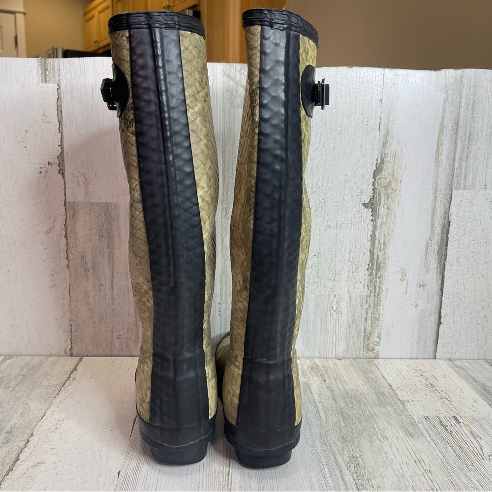 Hunter Carnaby Snake Python Print Rain Boots Sz 6… - image 6